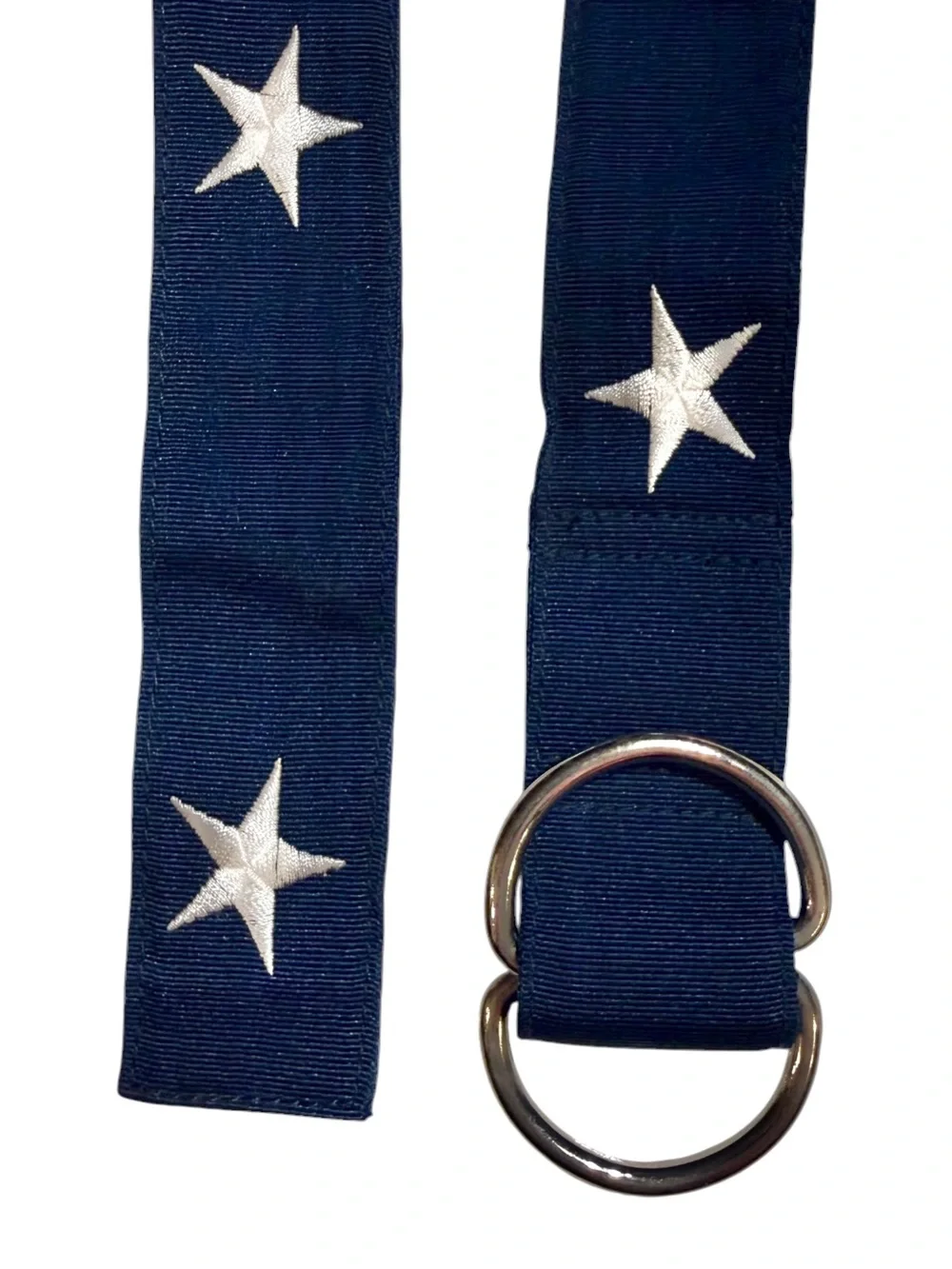 NWOT Vineyard Vines Embroidered Star Double D Ring Belt, 19“